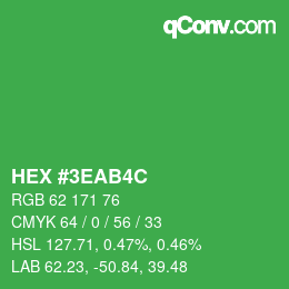 Color code: HEX #3EAB4C | qconv.com