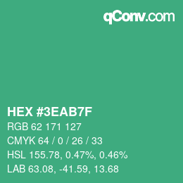 Color code: HEX #3EAB7F | qconv.com