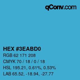 カラーコード: HEX #3EABD0 | qconv.com