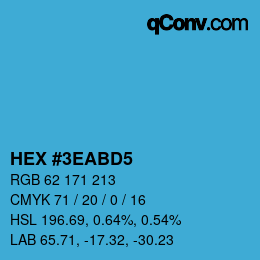 颜色代码: HEX #3EABD5 | qconv.com