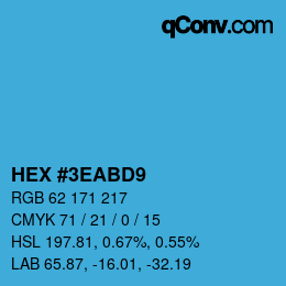 Color code: HEX #3EABD9 | qconv.com