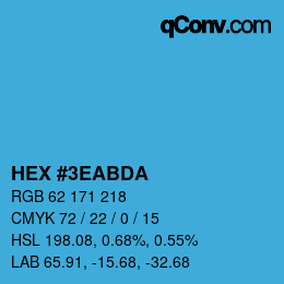 颜色代码: HEX #3EABDA | qconv.com