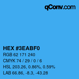 Color code: HEX #3EABF0 | qconv.com