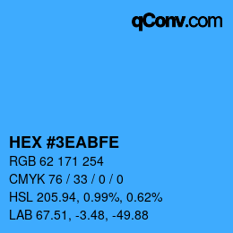 Color code: HEX #3EABFE | qconv.com