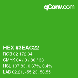 Color code: HEX #3EAC22 | qconv.com