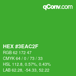 カラーコード: HEX #3EAC2F | qconv.com