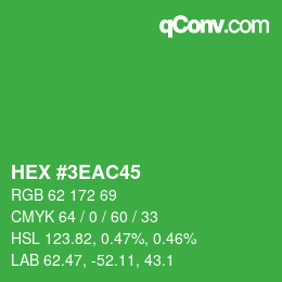 Color code: HEX #3EAC45 | qconv.com