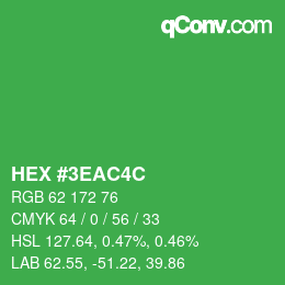 Color code: HEX #3EAC4C | qconv.com