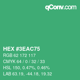 Color code: HEX #3EAC75 | qconv.com