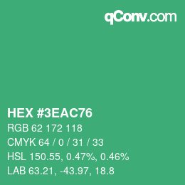 Color code: HEX #3EAC76 | qconv.com