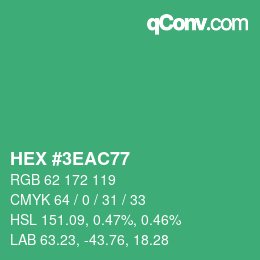Color code: HEX #3EAC77 | qconv.com