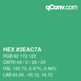 Color code: HEX #3EAC7A | qconv.com