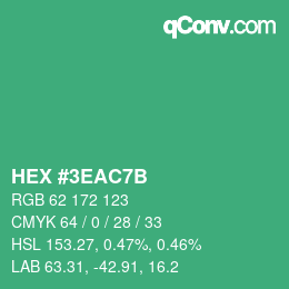 カラーコード: HEX #3EAC7B | qconv.com