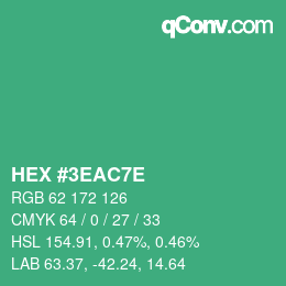 Color code: HEX #3EAC7E | qconv.com