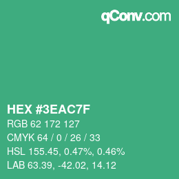 Color code: HEX #3EAC7F | qconv.com