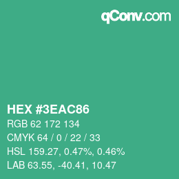 カラーコード: HEX #3EAC86 | qconv.com