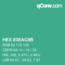 Color code: HEX #3EAC8B | qconv.com