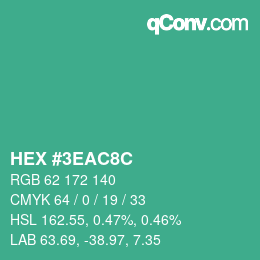 カラーコード: HEX #3EAC8C | qconv.com
