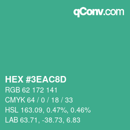 Color code: HEX #3EAC8D | qconv.com
