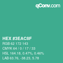 Color code: HEX #3EAC8F | qconv.com