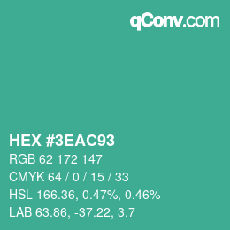 Color code: HEX #3EAC93 | qconv.com