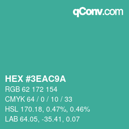 Color code: HEX #3EAC9A | qconv.com
