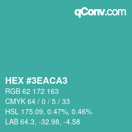 Color code: HEX #3EACA3 | qconv.com