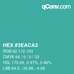 Color code: HEX #3EACA3 | qconv.com