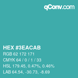Color code: HEX #3EACAB | qconv.com