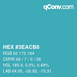 Color code: HEX #3EACB8 | qconv.com