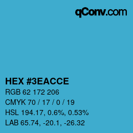 Color code: HEX #3EACCE | qconv.com