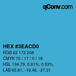 Color code: HEX #3EACD0 | qconv.com