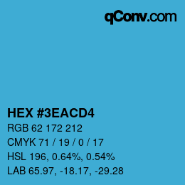 Color code: HEX #3EACD4 | qconv.com