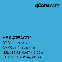 Color code: HEX #3EACD9 | qconv.com