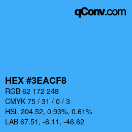 Color code: HEX #3EACF8 | qconv.com