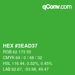 Color code: HEX #3EAD37 | qconv.com