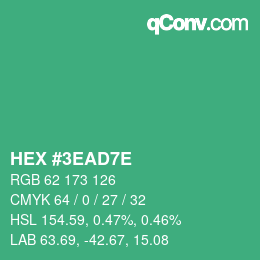 カラーコード: HEX #3EAD7E | qconv.com