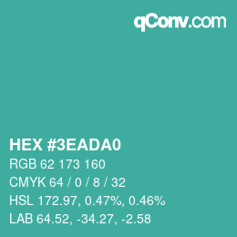 Color code: HEX #3EADA0 | qconv.com