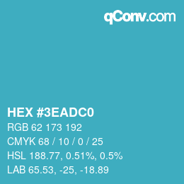 Color code: HEX #3EADC0 | qconv.com