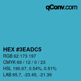 Color code: HEX #3EADC5 | qconv.com