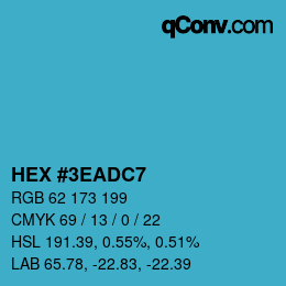 颜色代码: HEX #3EADC7 | qconv.com