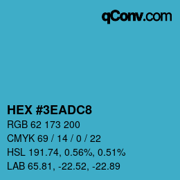 Color code: HEX #3EADC8 | qconv.com