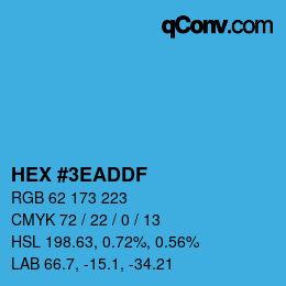 Color code: HEX #3EADDF | qconv.com