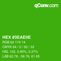 Color code: HEX #3EAE0E | qconv.com
