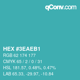 Color code: HEX #3EAEB1 | qconv.com