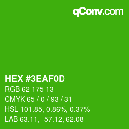 カラーコード: HEX #3EAF0D | qconv.com