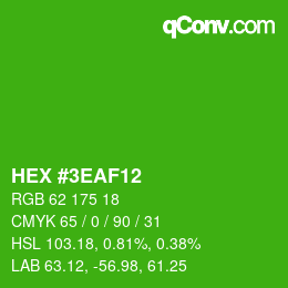 Color code: HEX #3EAF12 | qconv.com