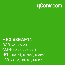 Color code: HEX #3EAF14 | qconv.com