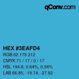 Color code: HEX #3EAFD4 | qconv.com