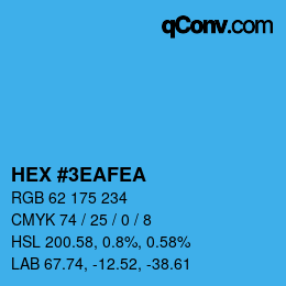 Color code: HEX #3EAFEA | qconv.com